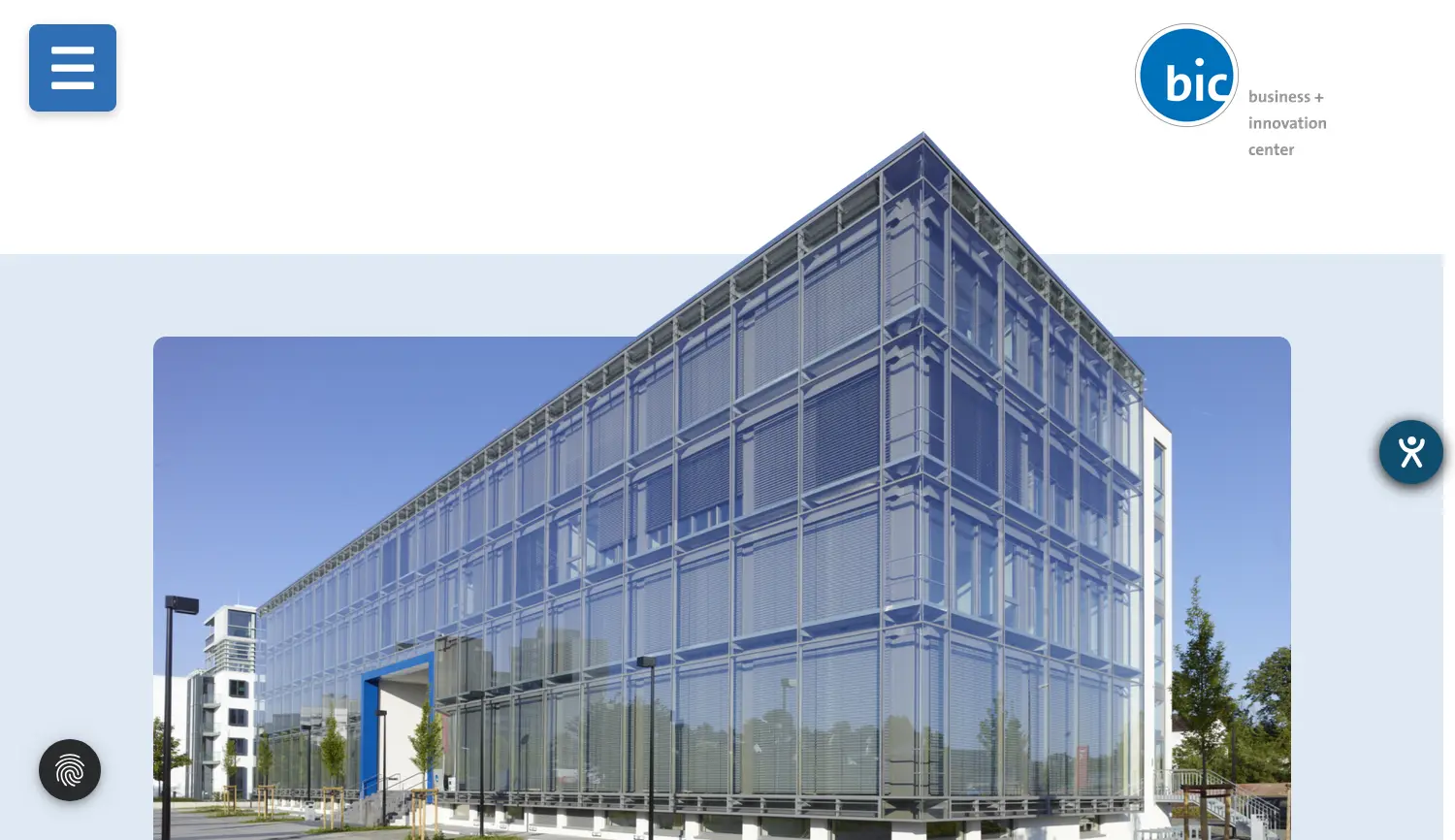 Website der Firma Business + Innovation Center Kaiserslautern GmbH