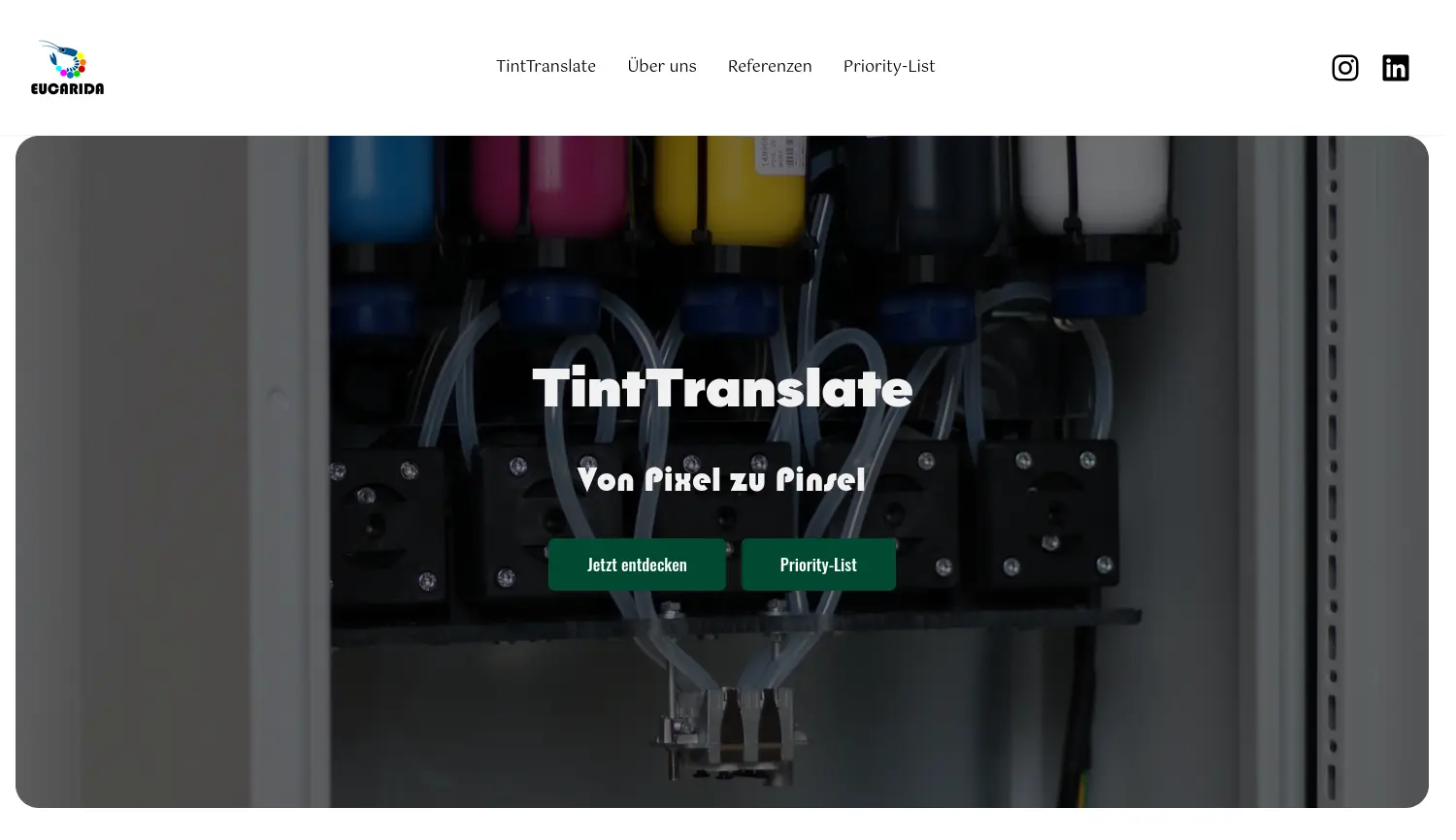Website der Firma TintTranslate