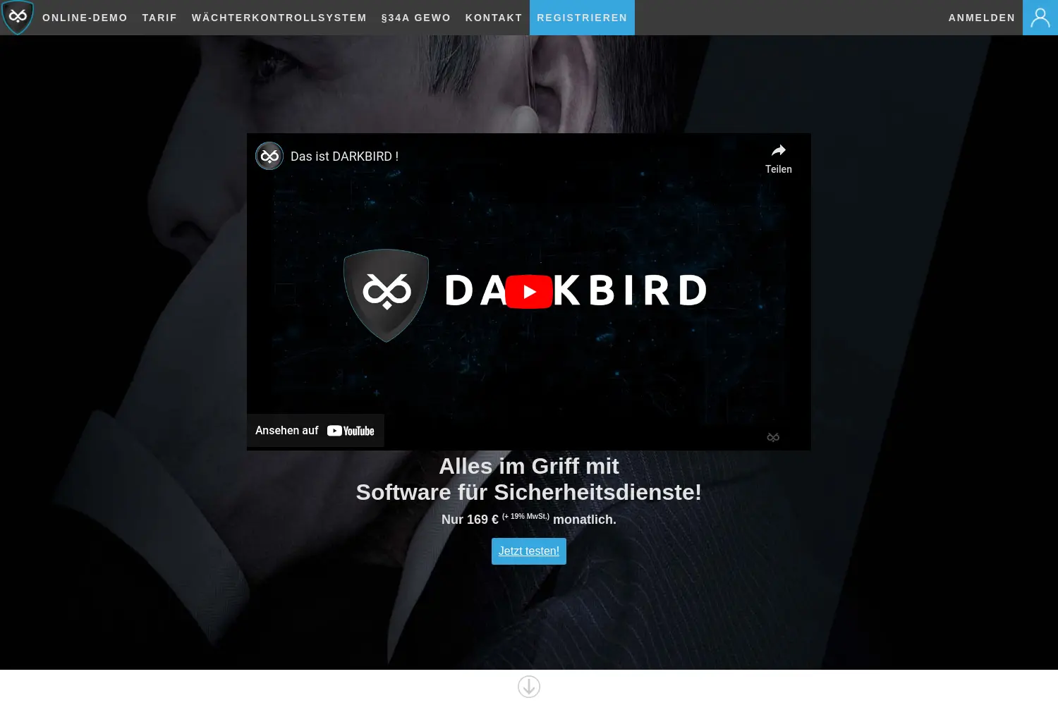 Website der Firma Darkbird GmbH