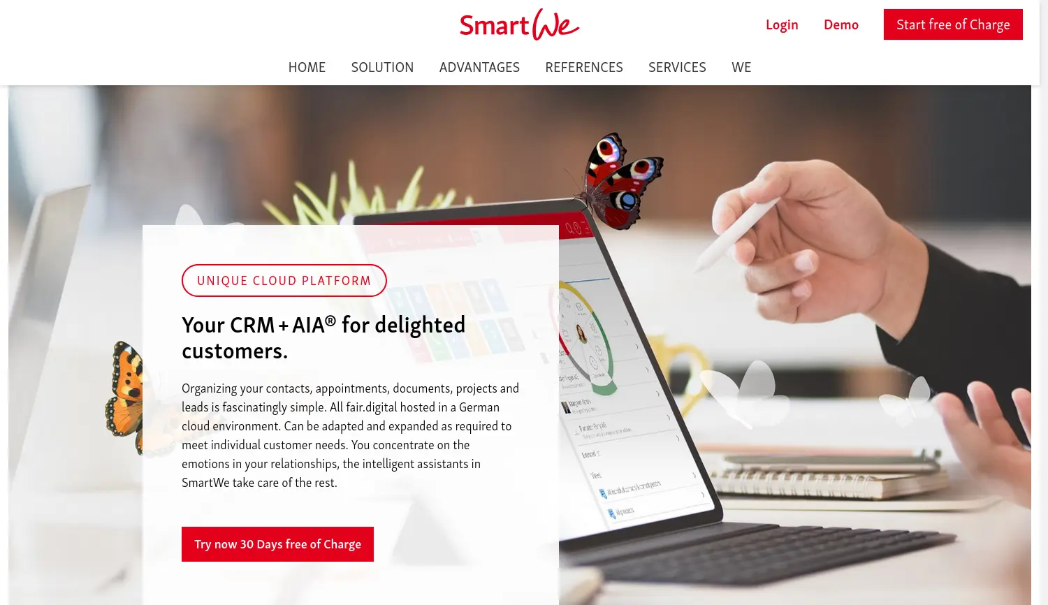Website der Firma SmartWe World SE