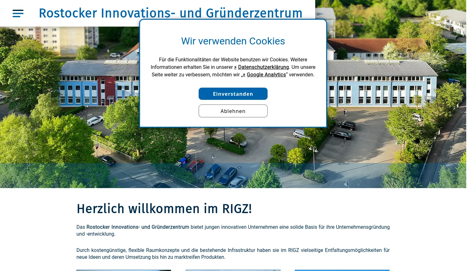 Website der Firma Eigenbetrieb Kommunale Objektbewirtschaftung und -entwicklung der Hanse- und Universitätsstadt Rostock