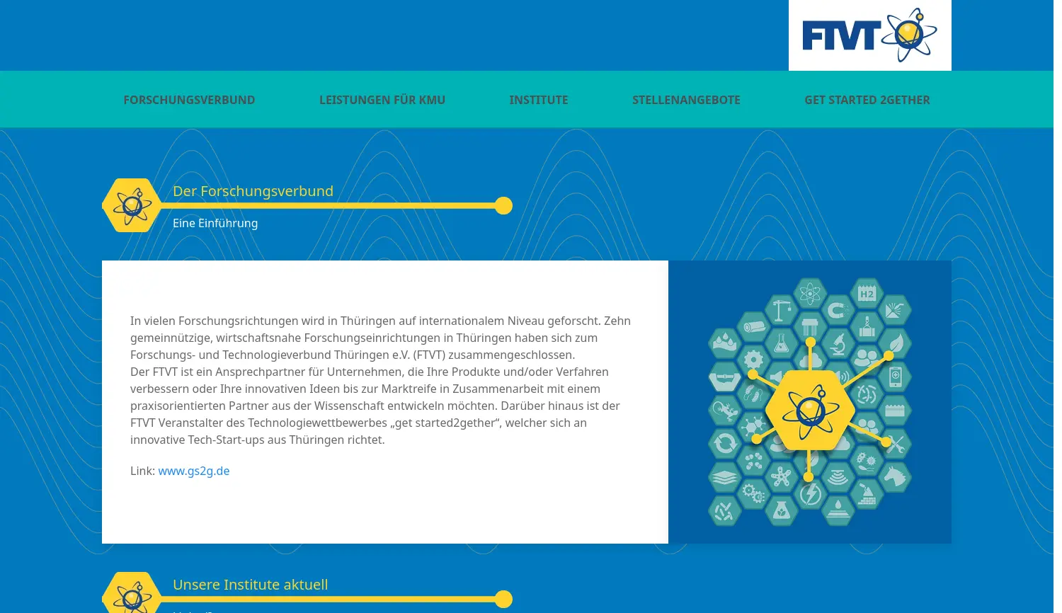 Website der Firma Forschungs- und Technologieverbund Thüringen e.V. (FTVT)