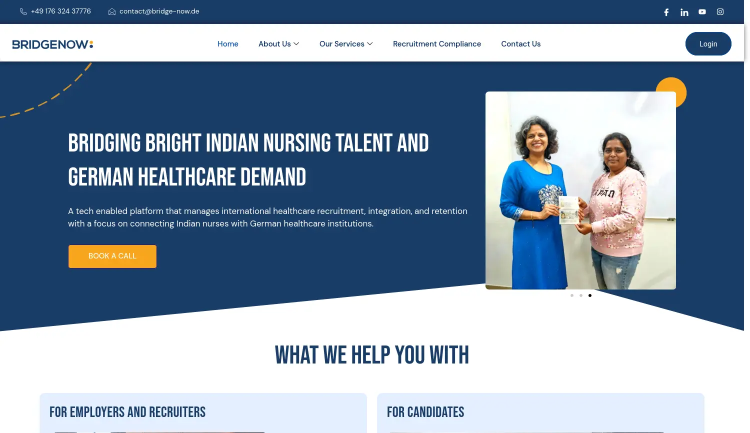 Website der Firma Bridge Now