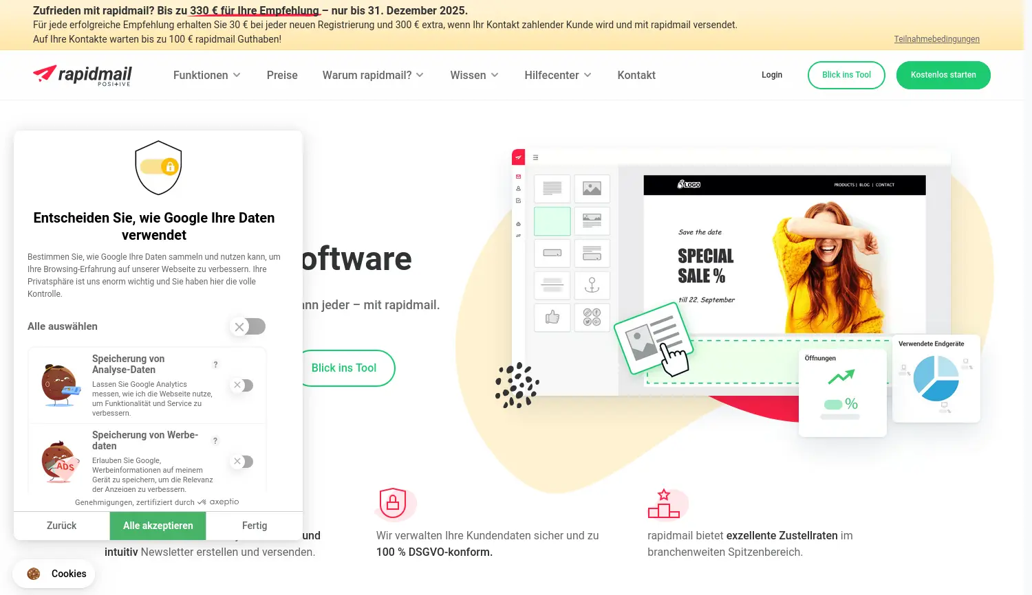 Website der Firma Positive Group Deutschland GmbH