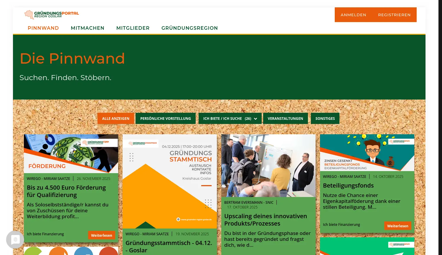 Website der Firma Wirtschaftsförderung Region Goslar GmbH & Co. KG