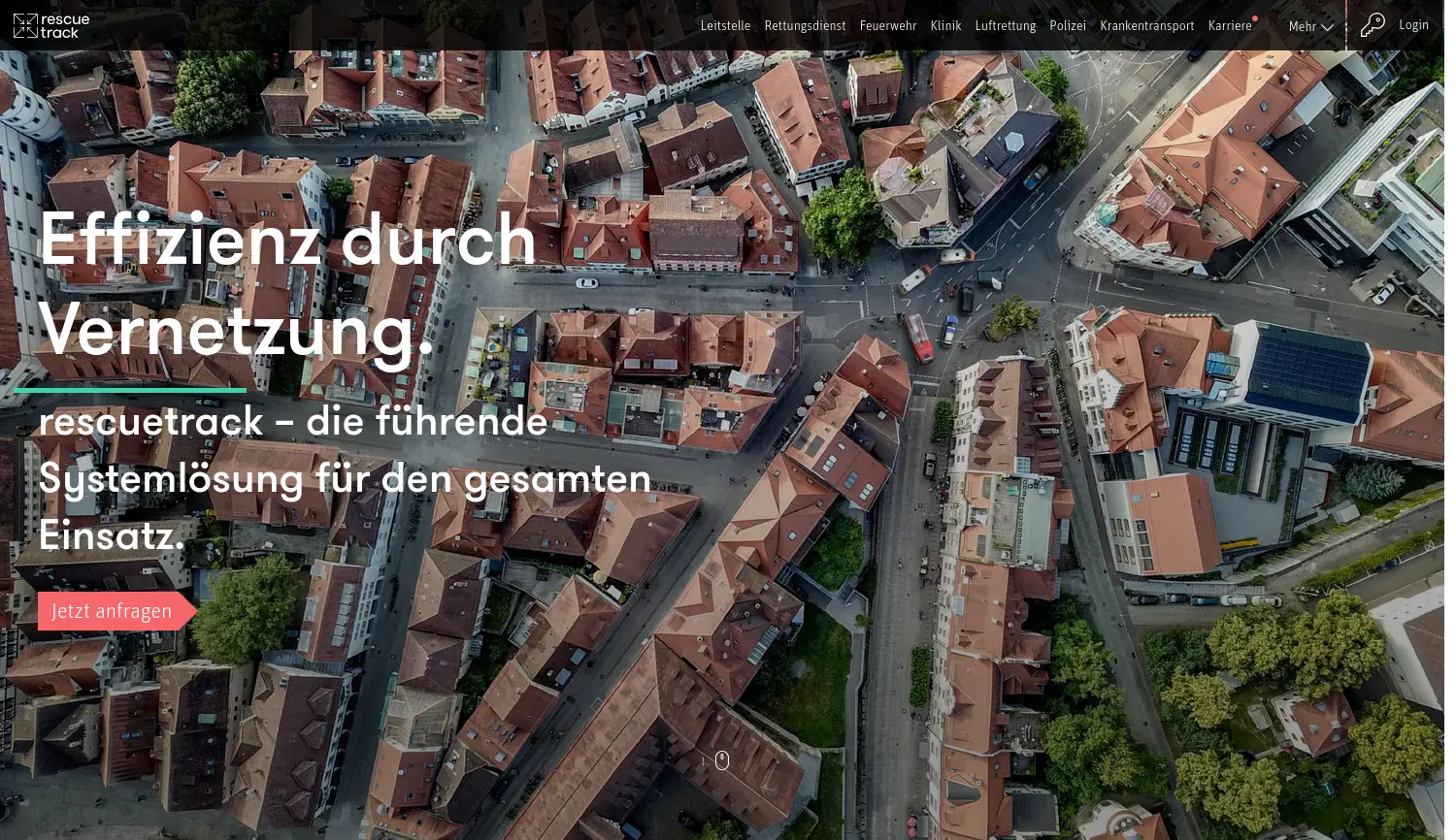 Website der Firma rescuetrack GmbH