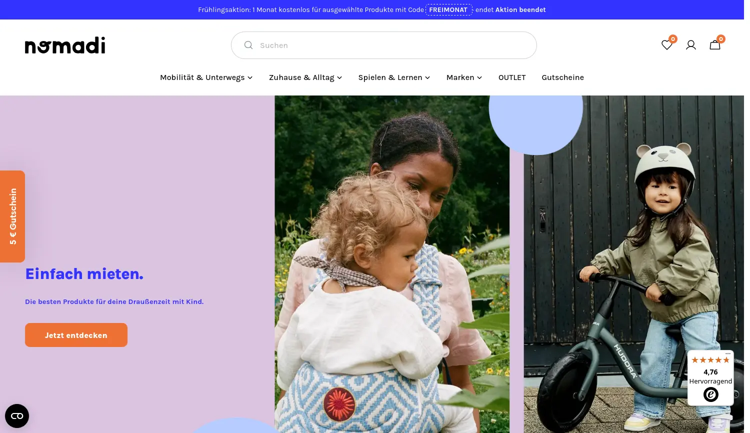 Website der Firma nomadi