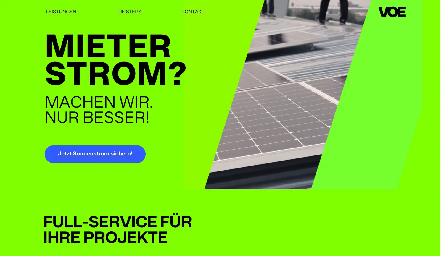Website der Firma VOR ORT ENERGIE GmbH