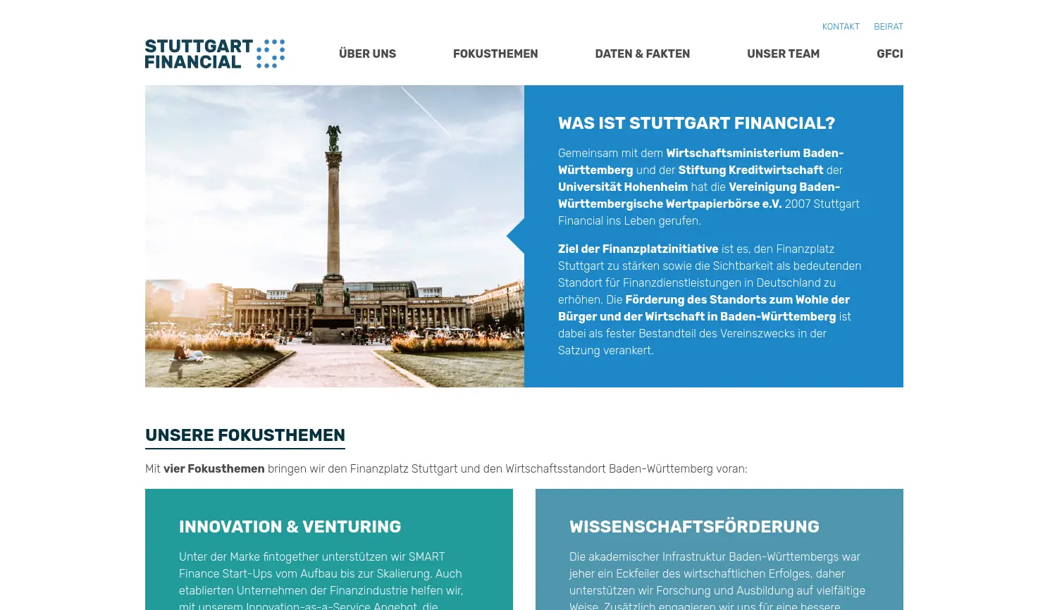Website der Firma Vereinigung Baden-Württembergische Wertpapierbörse e.V.