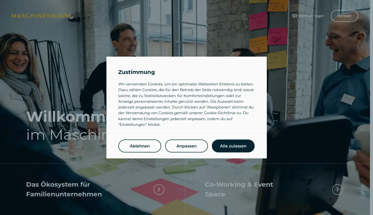 Website der Firma Maschinenraum GmbH