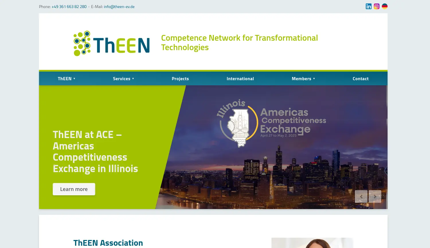 Website der Firma Thüringer Erneuerbare Energien Netzwerk (ThEEN) e.V.