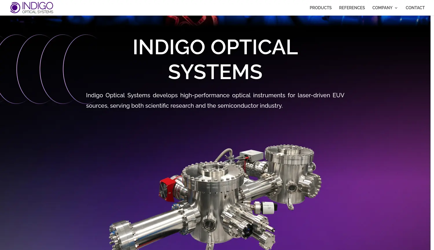 Website der Firma Indigo Optical Systems GmbH