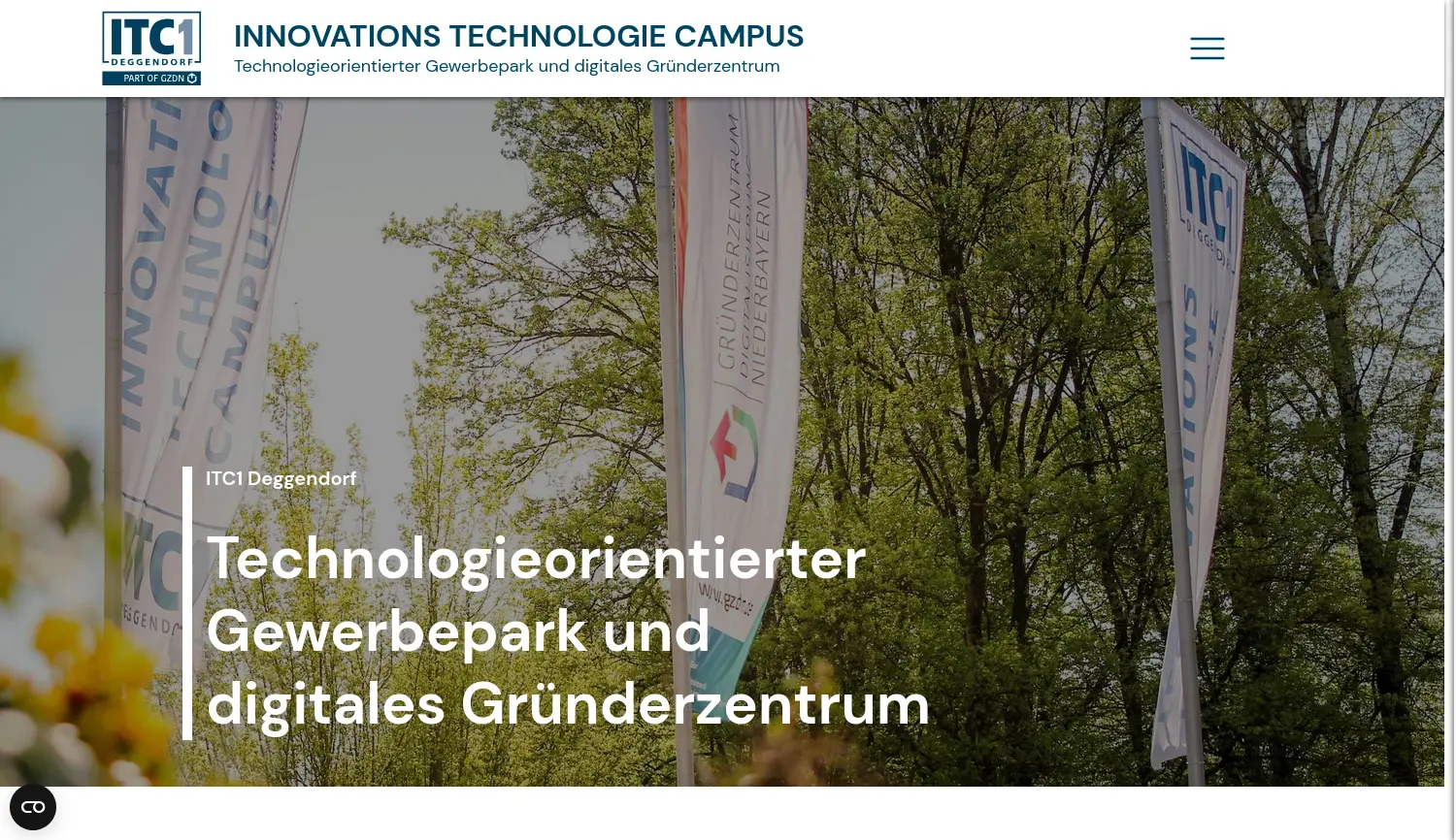 Website der Firma ITC Innovations Technologie Campus GmbH