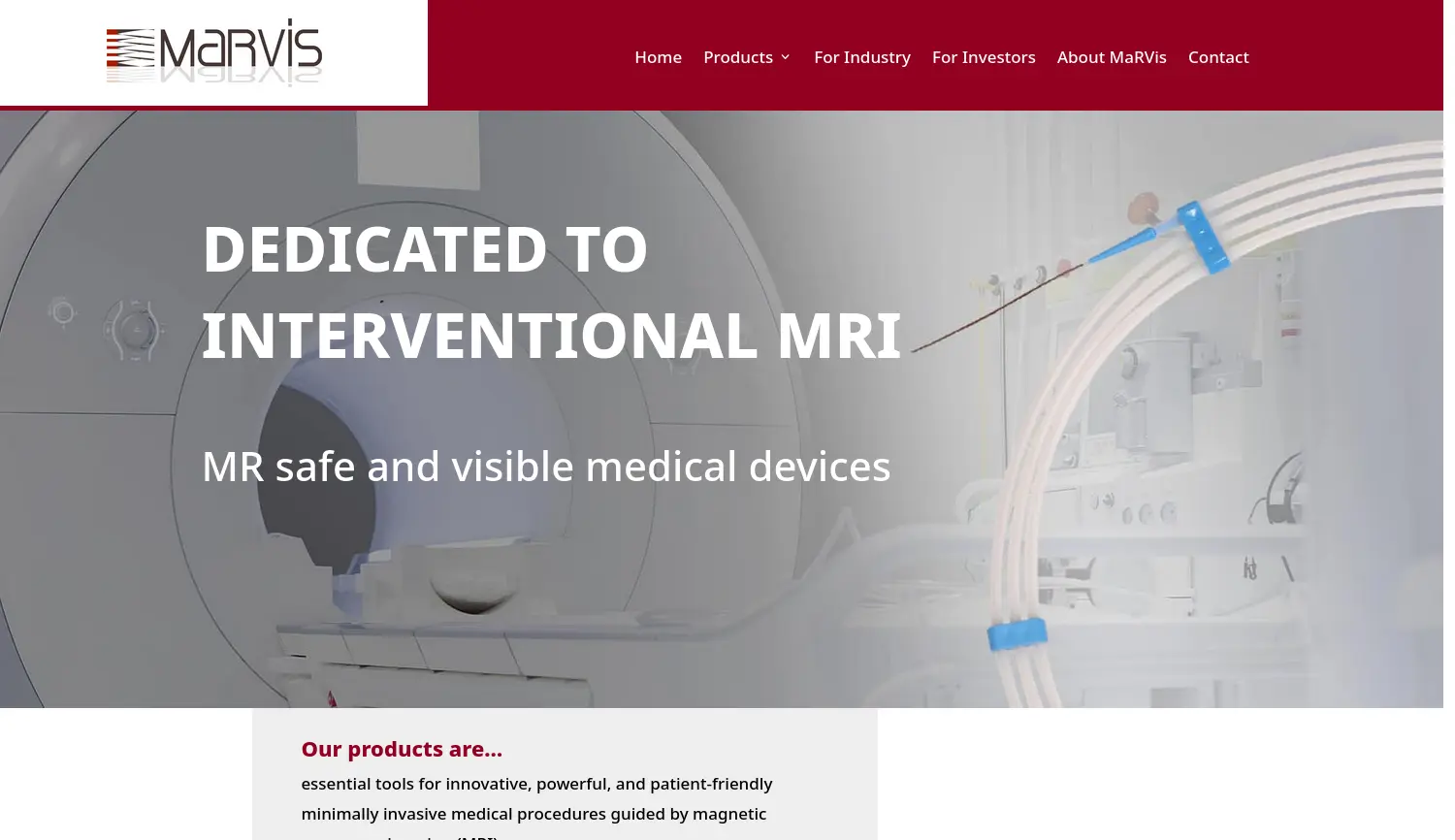 Website der Firma MaRVis Interventional GmbH