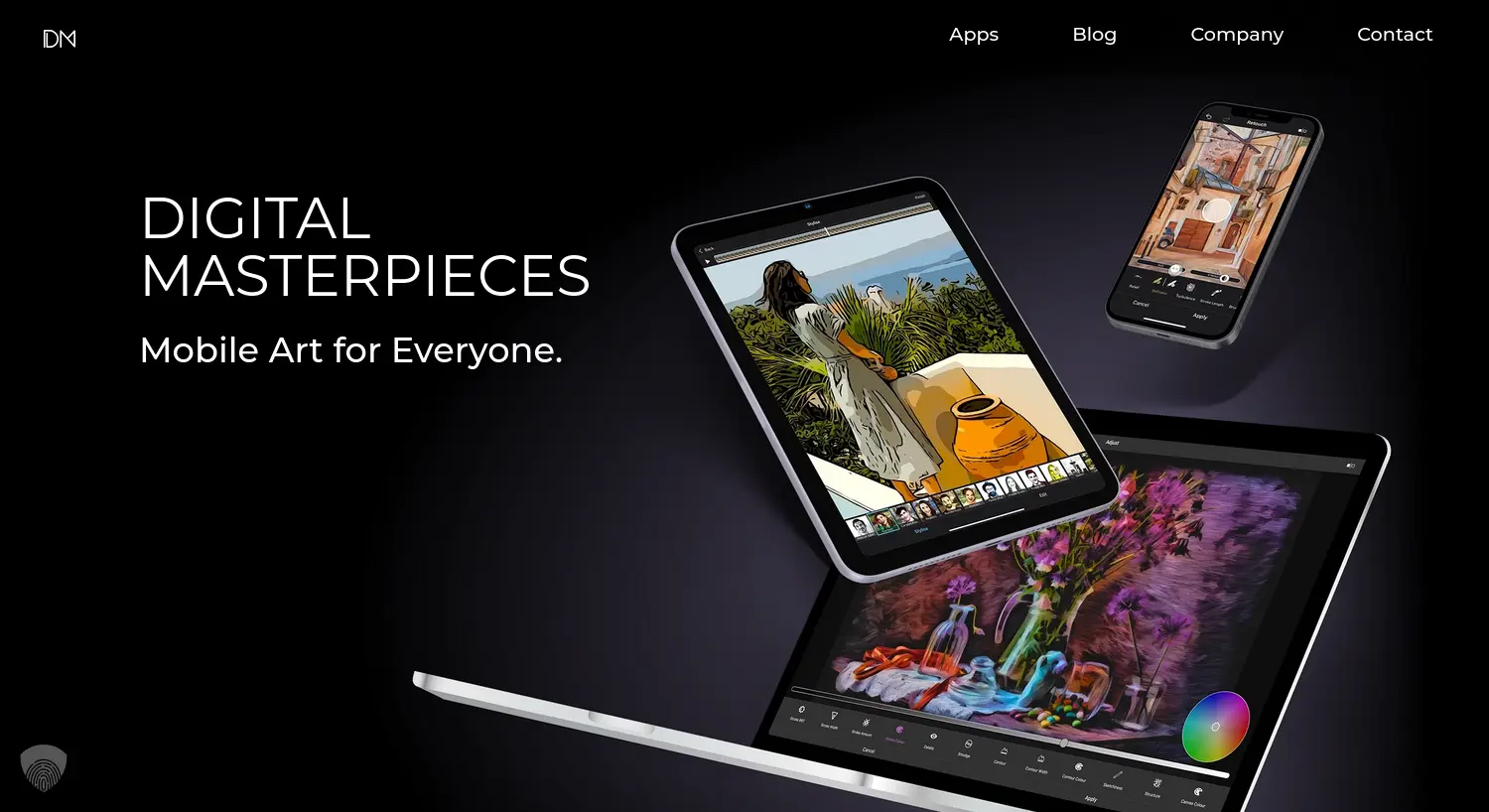 Website der Firma Digital Masterpieces GmbH