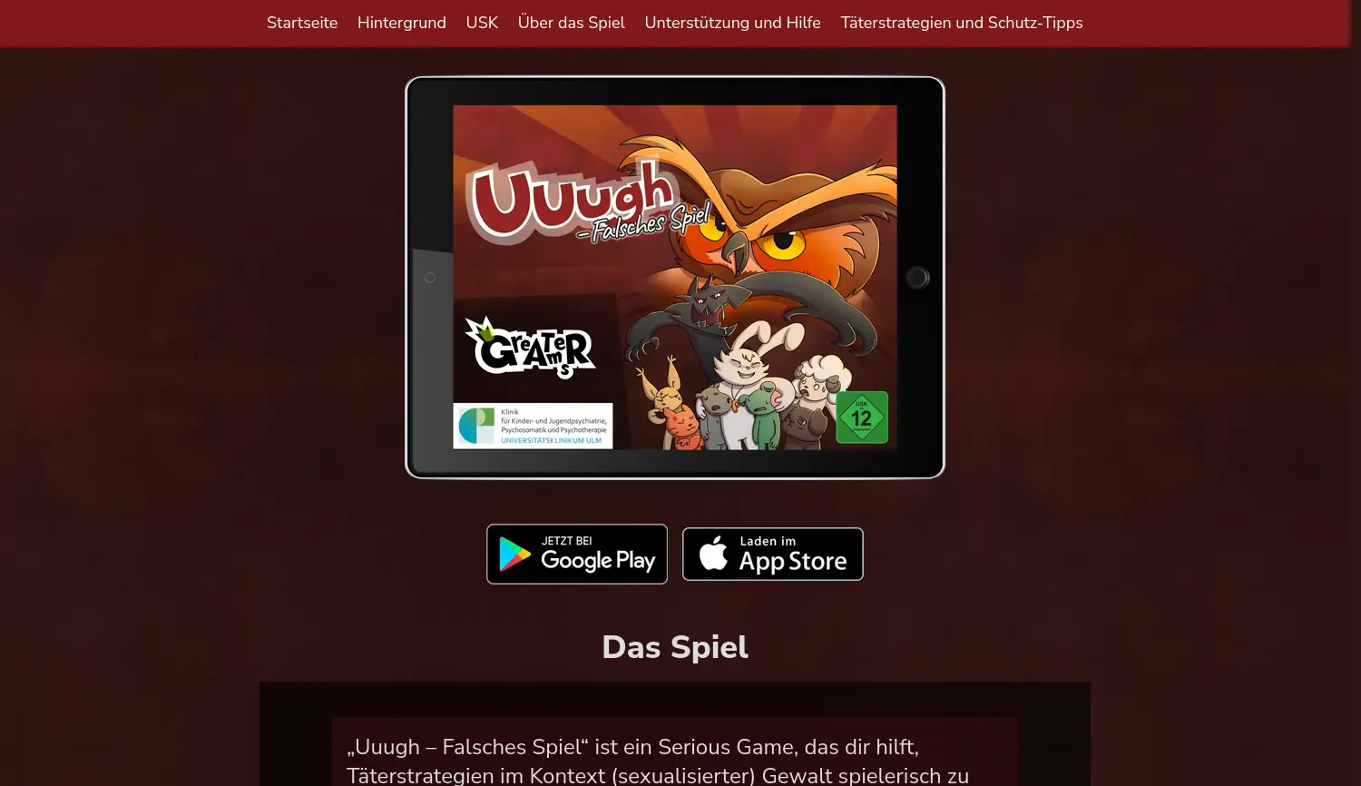 Website der Firma Greater Games