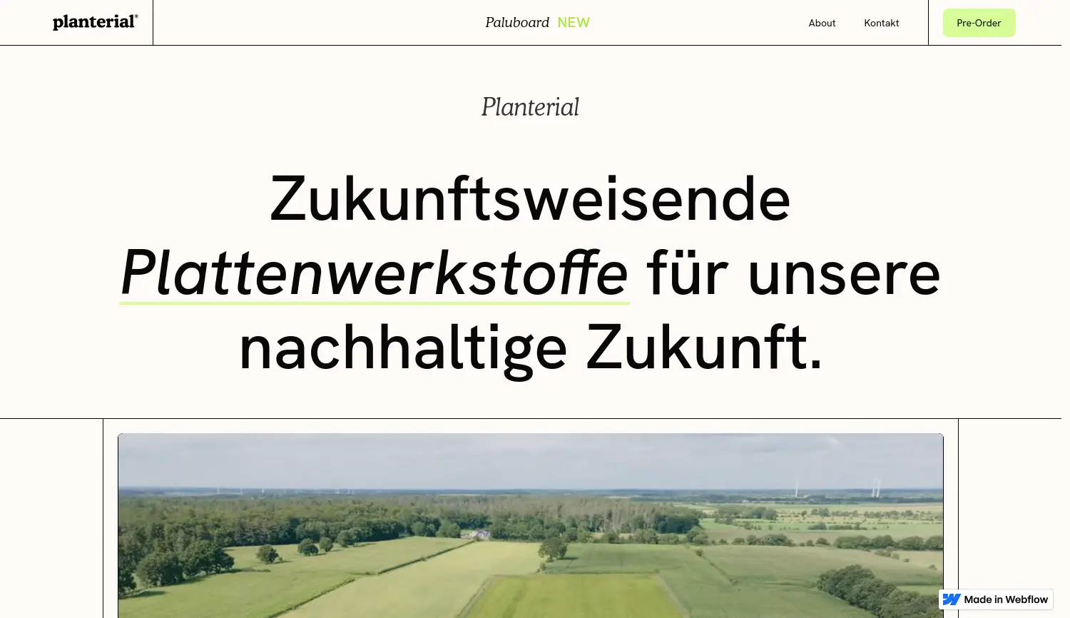 Website der Firma Planterial GmbH