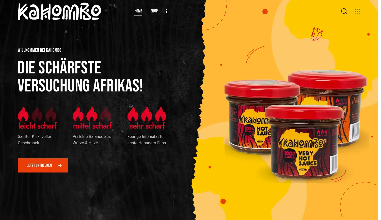 Website der Firma Kahombo