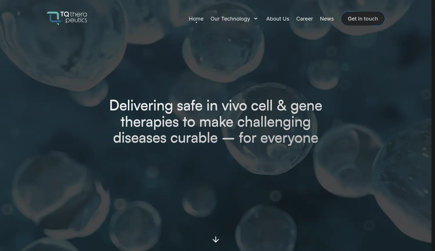 Website der Firma TQ Therapeutics GmbH