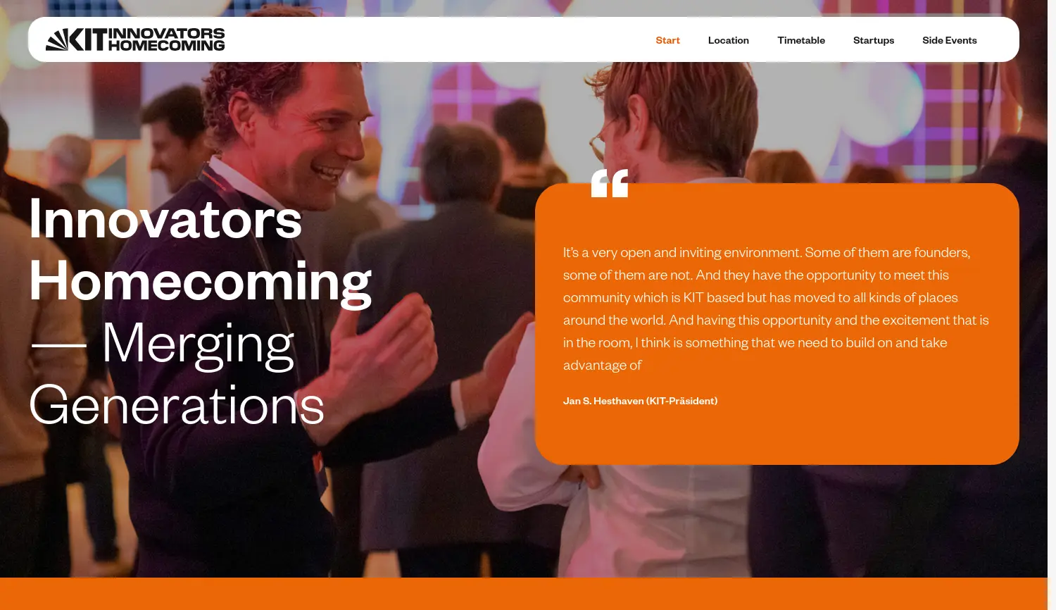 Website der Firma Innovators Homecoming