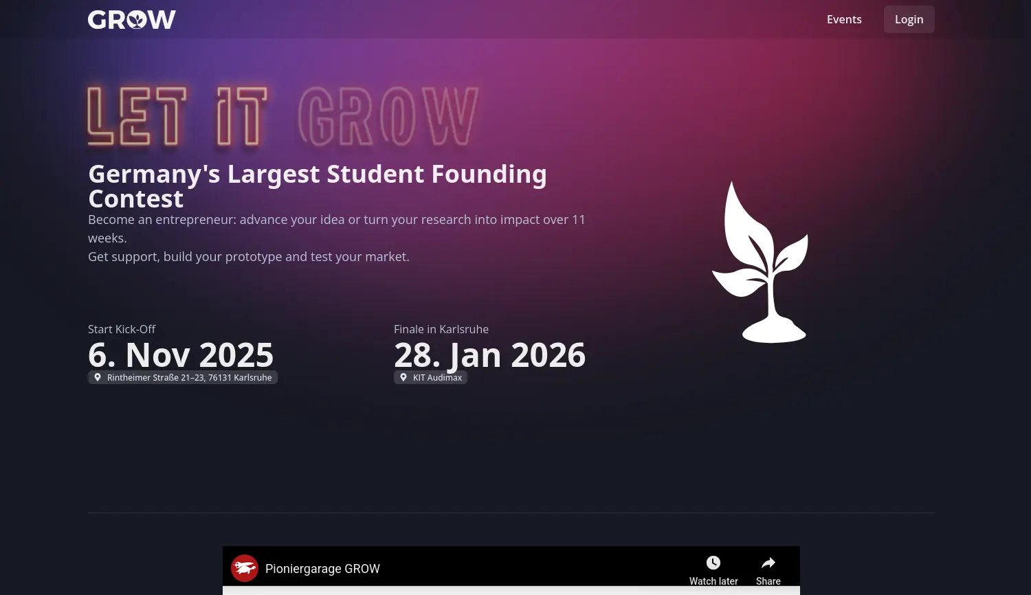 Website der Firma GROW