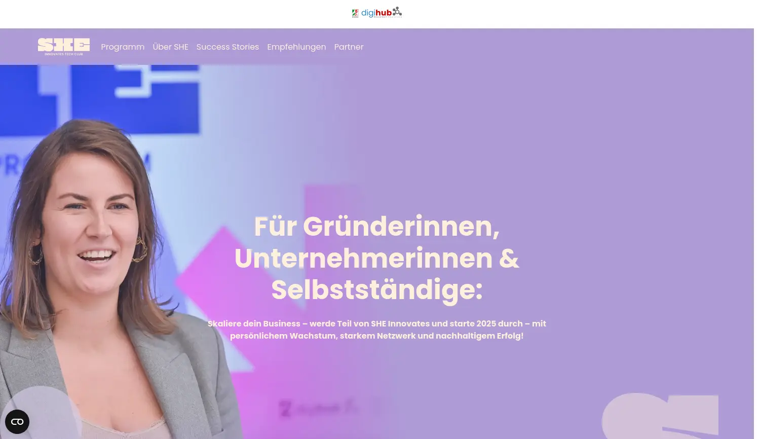 Website der Firma Digital Innovation Hub Düsseldorf/Rheinland GmbH