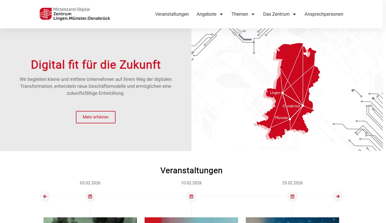 Website der Firma IT-Dienstleistungsgesellschaft mbH Emsland