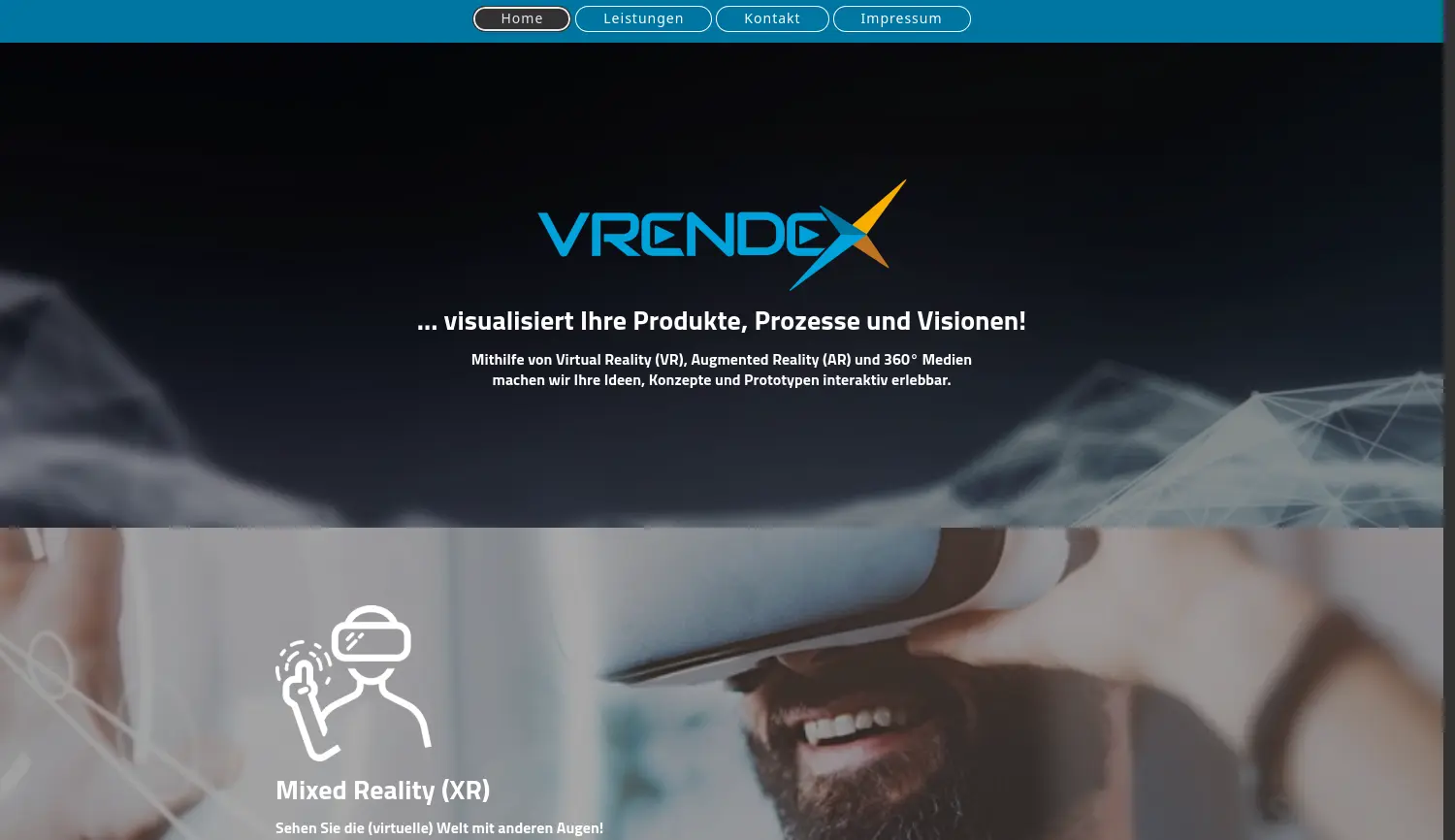 Website der Firma VRENDEX GmbH