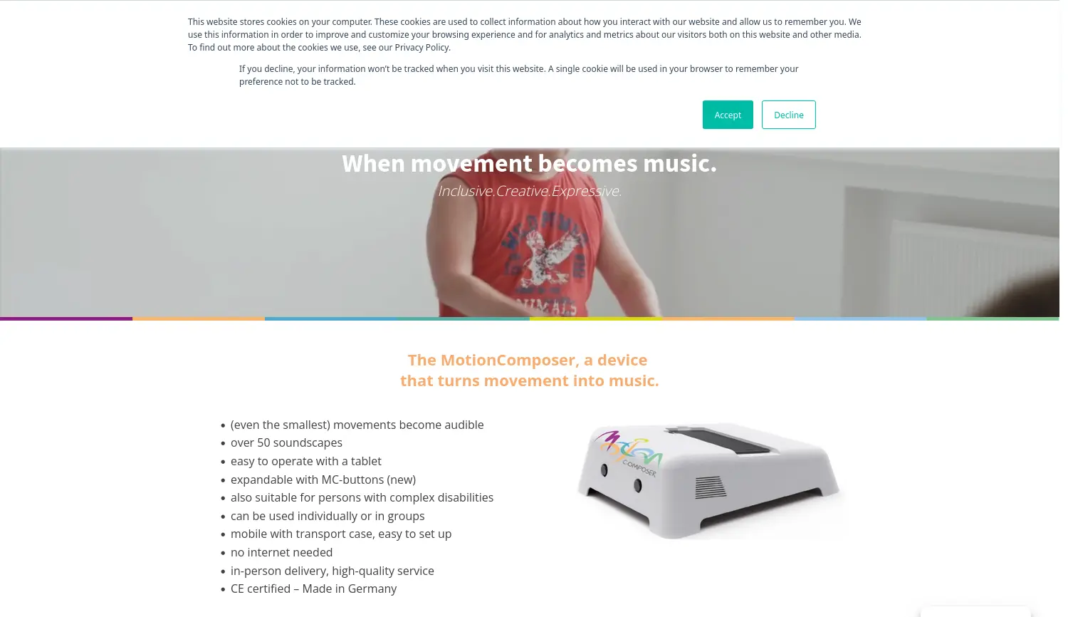 Website der Firma MotionComposer GmbH