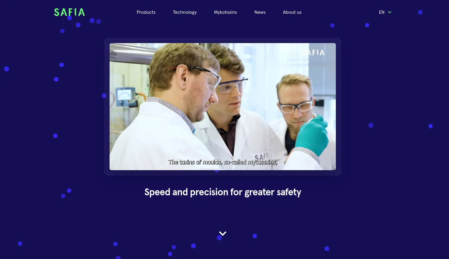 Website der Firma SAFIA Technologies GmbH