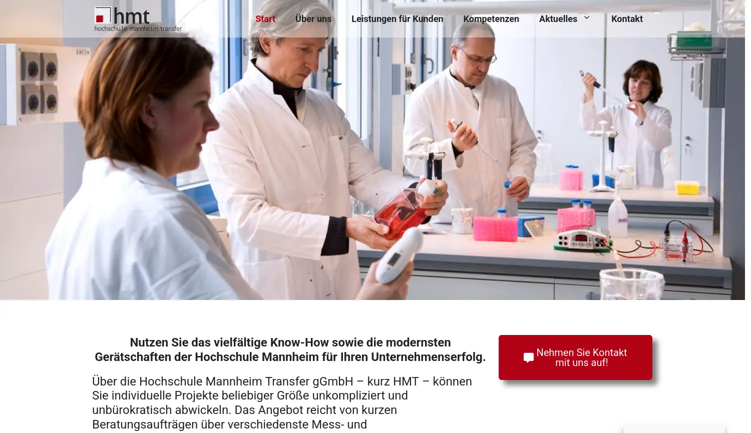 Website der Firma Hochschule Mannheim Transfer gGmbH