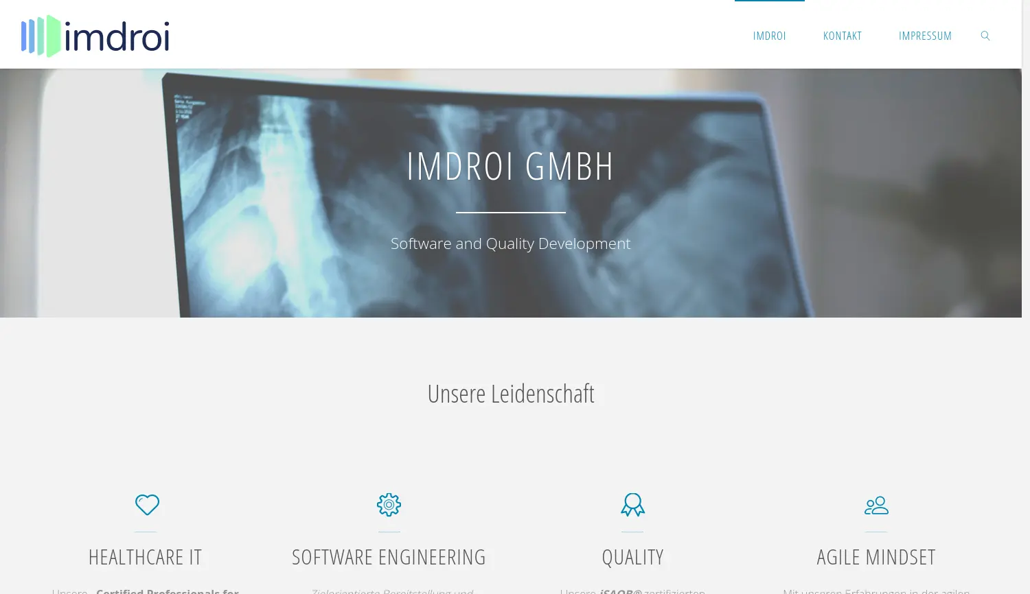Website der Firma imdroi GmbH