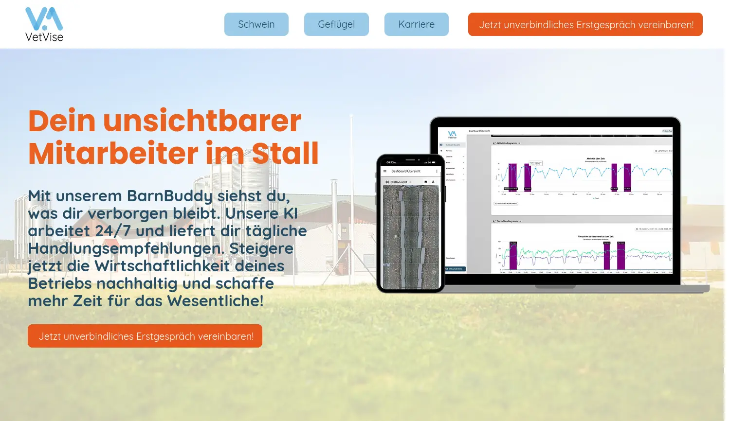 Website der Firma VetVise GmbH