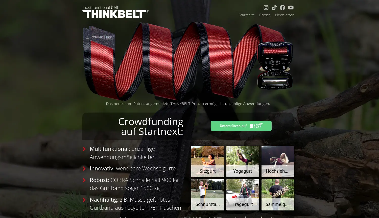 Website der Firma THINKBELT
