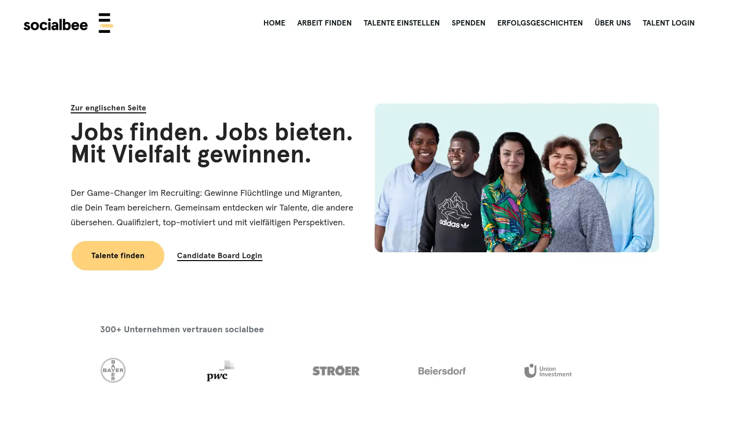 Website der Firma Social-Bee gGmbH