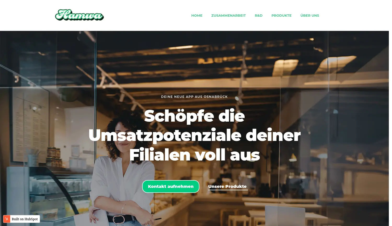 Website der Firma Hamwa GmbH