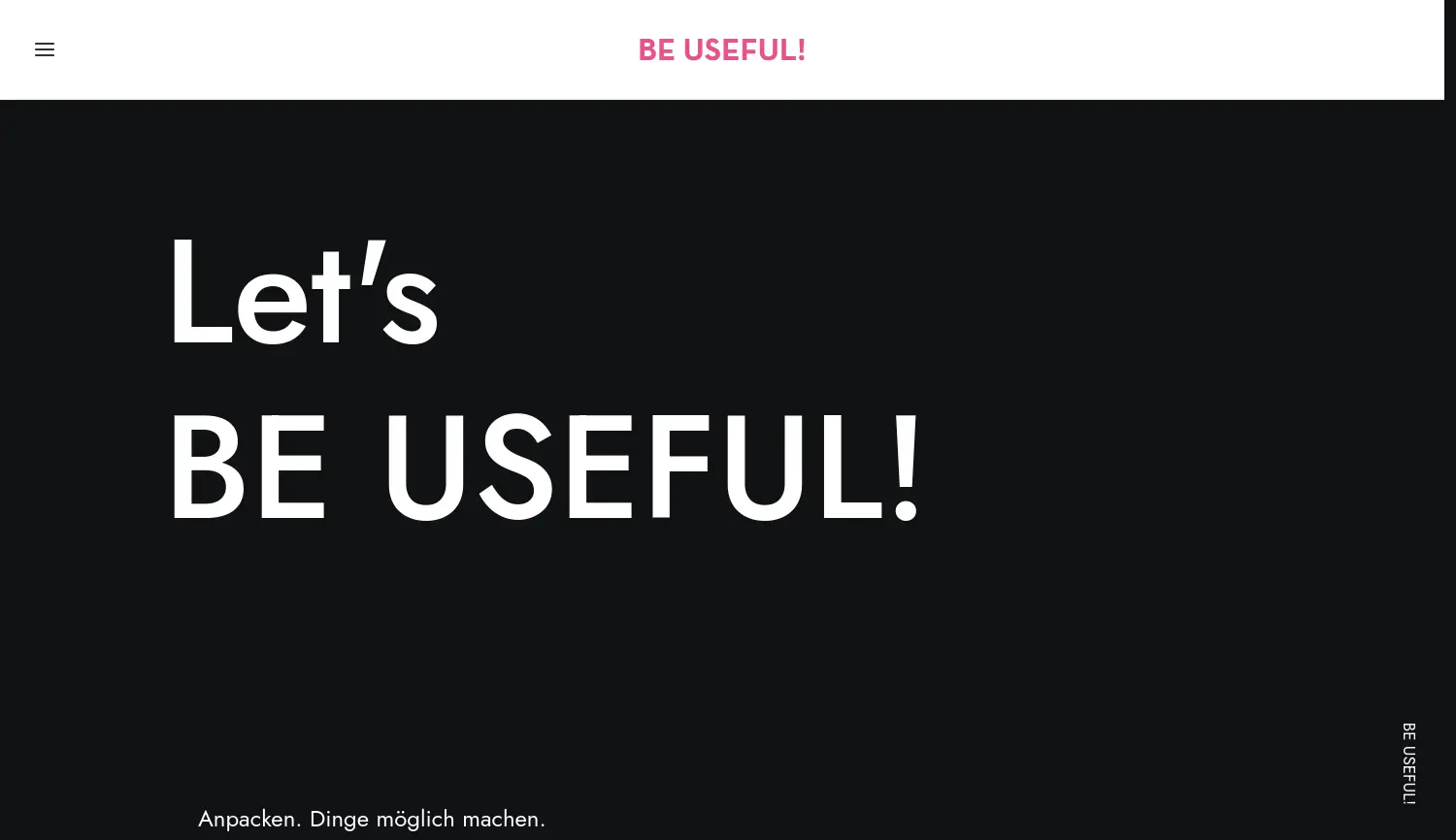 Website der Firma BE USEFUL! GmbH