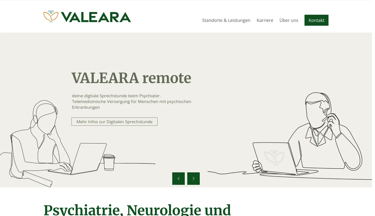 Website der Firma VALEARA