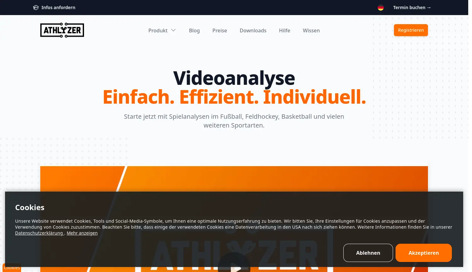 Website der Firma Athlyzer GmbH