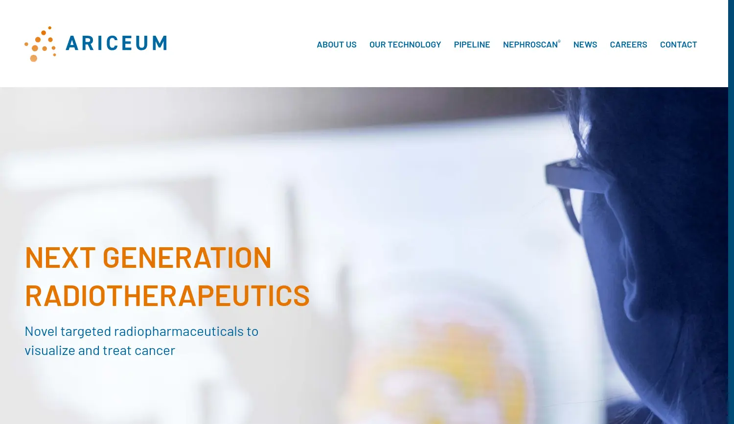 Website der Firma Ariceum Therapeutics