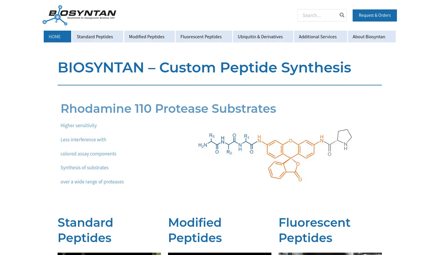 Website der Firma Biosyntan GmbH