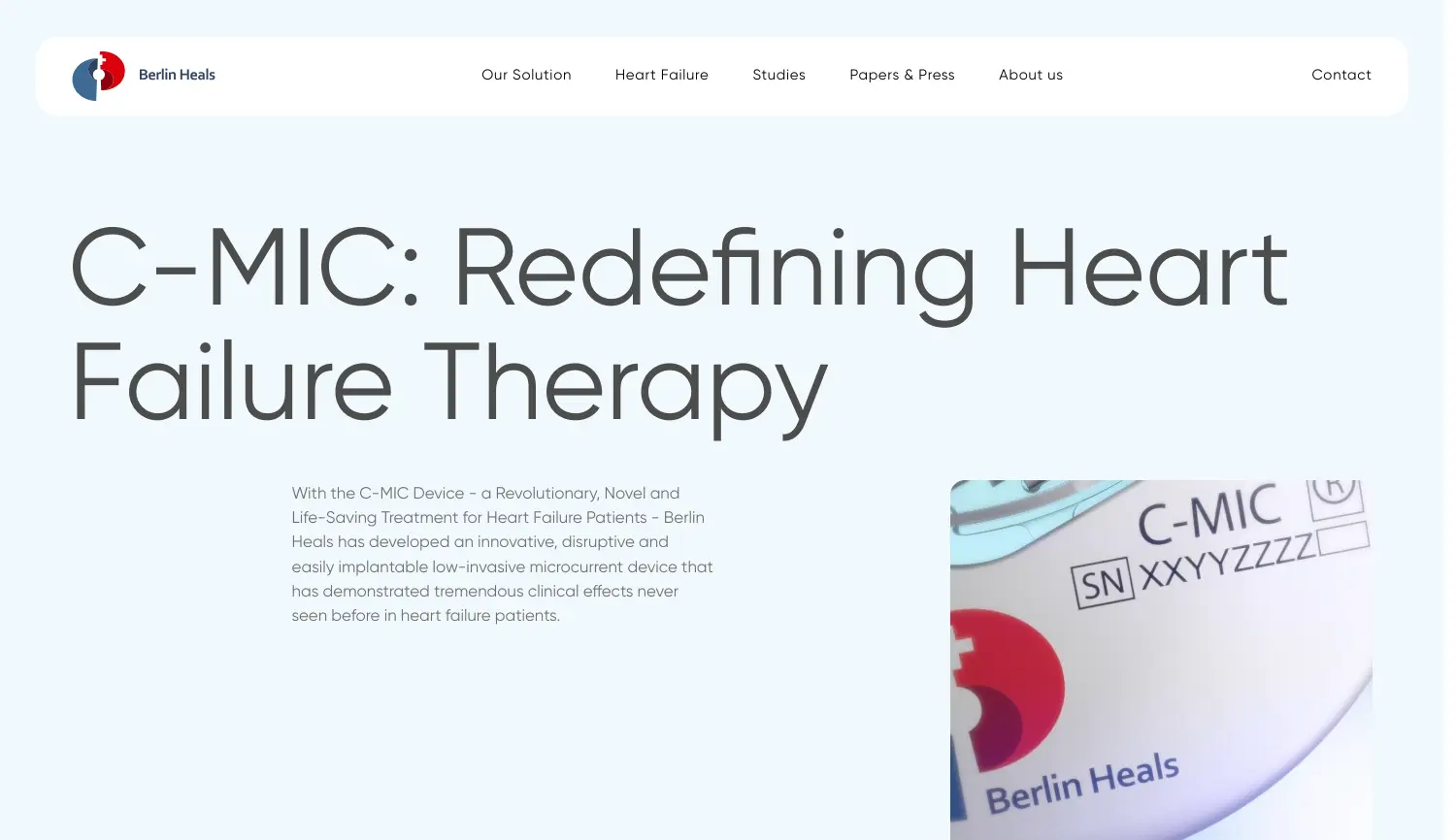 Website der Firma Berlin Heals GmbH