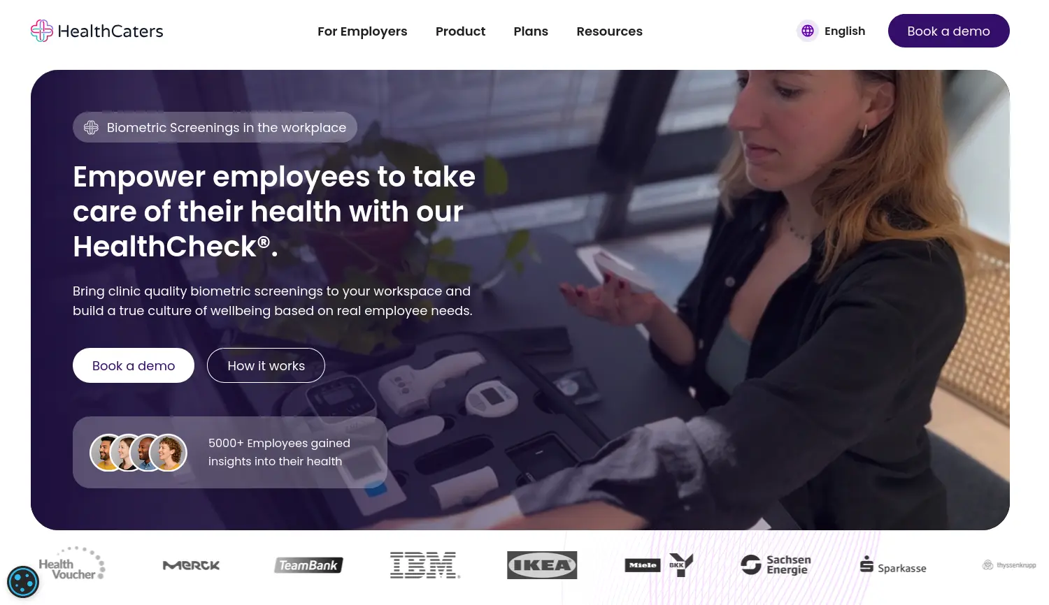 Website der Firma HealthCaters GmbH