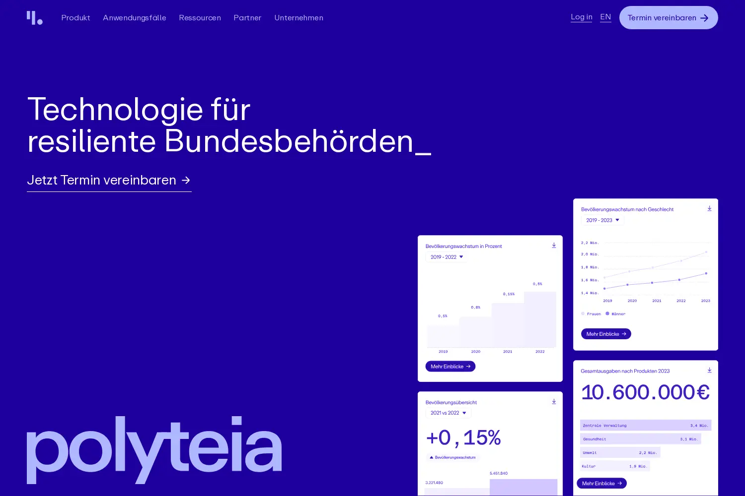 Website der Firma Polyteia GmbH