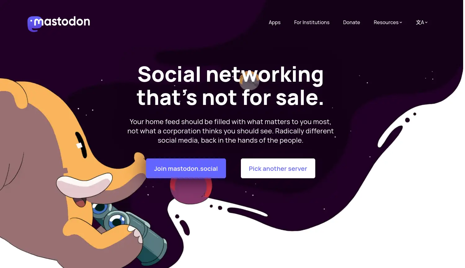 Website der Firma Mastodon gGmbH