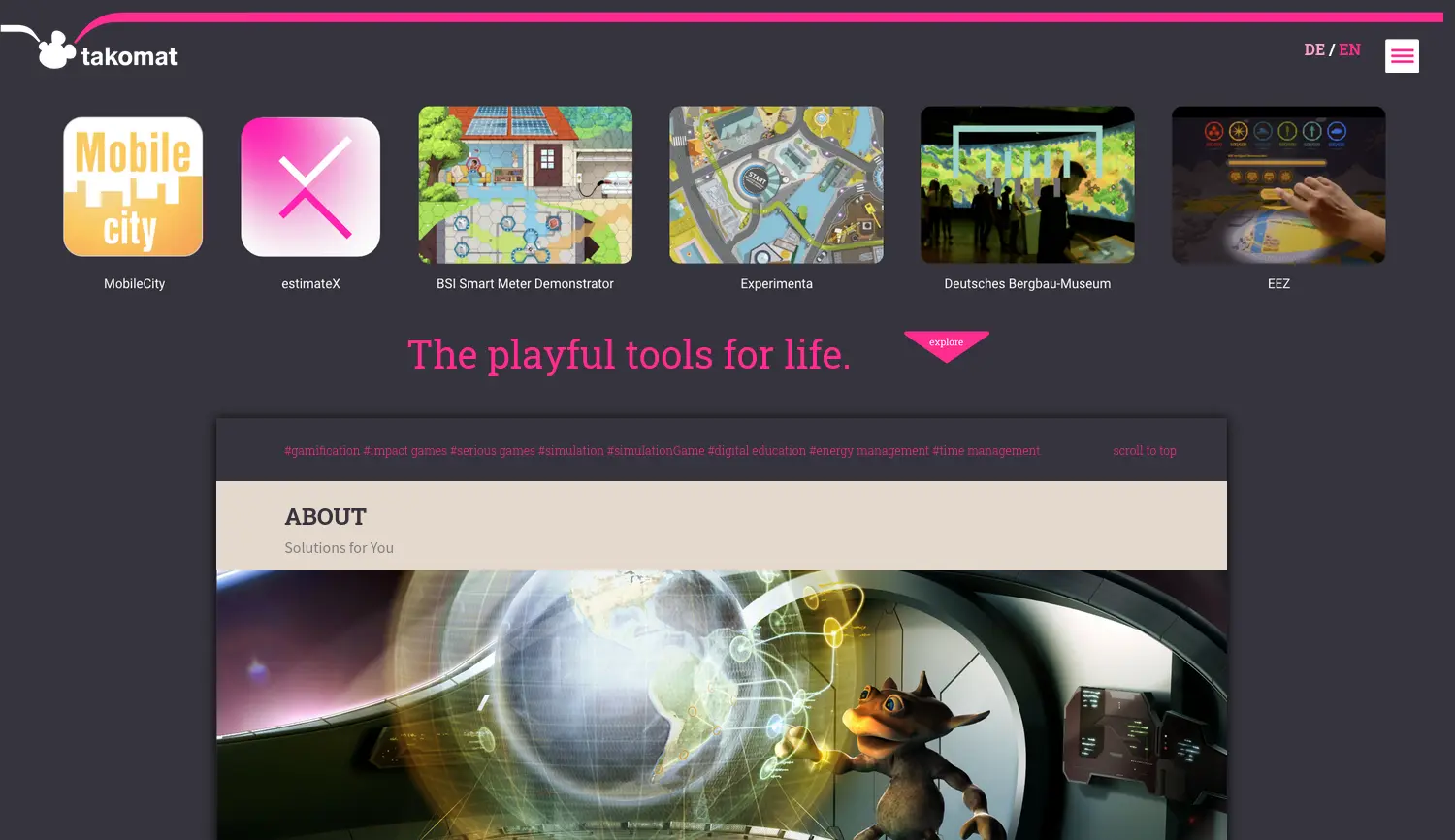 Website der Firma takomat GmbH