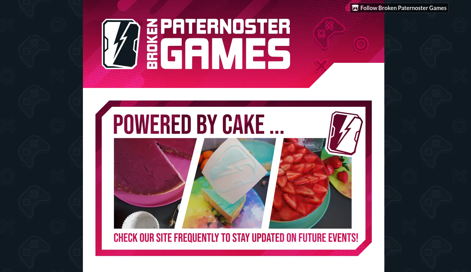 Website der Firma Broken Paternoster Games