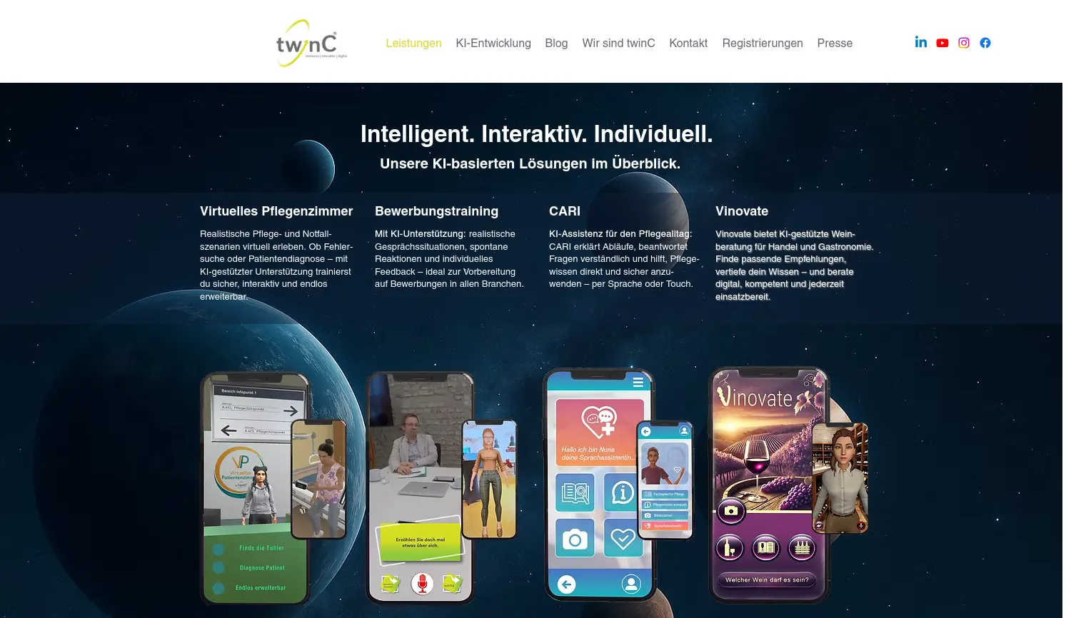 Website der Firma twinC GmbH