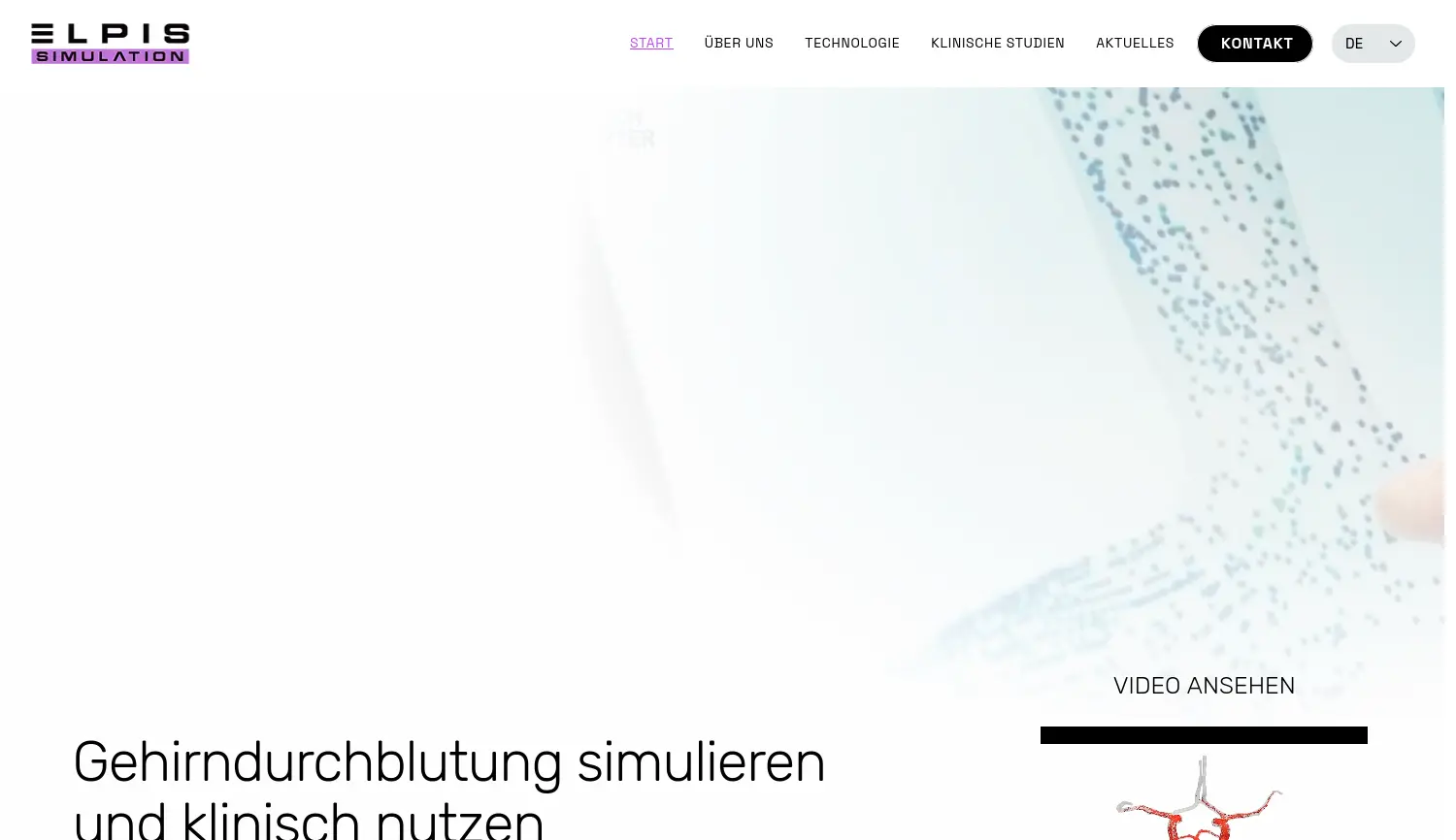 Website der Firma ELPIS Simulation GmbH