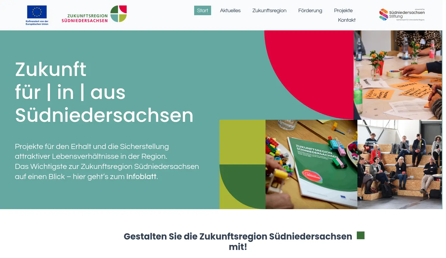 Website der Firma Regionalmanagement der Zukunftsregion Südniedersachsen c/o SüdniedersachsenStiftung